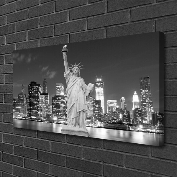 Tablou pe panza canvas Statuia Libertății din New York Case Gray