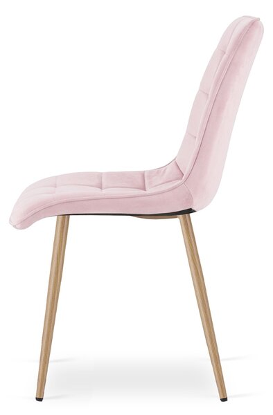 Scaun de masa SPLIT VELVET, roz deschis