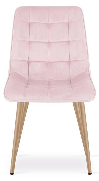 Scaun de masa SPLIT VELVET, roz deschis