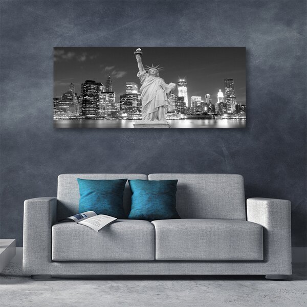 Tablou pe panza canvas Statuia Libertății din New York Case Gray