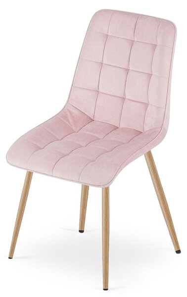 Scaun de masa SPLIT VELVET, roz deschis