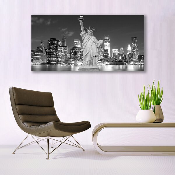 Tablou pe panza canvas Statuia Libertății din New York Case Gray