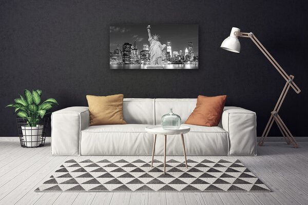Tablou pe panza canvas Statuia Libertății din New York Case Gray