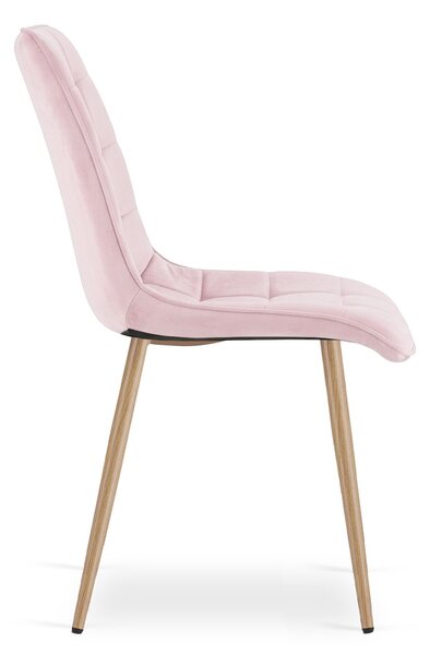 Scaun de masa SPLIT VELVET, roz deschis