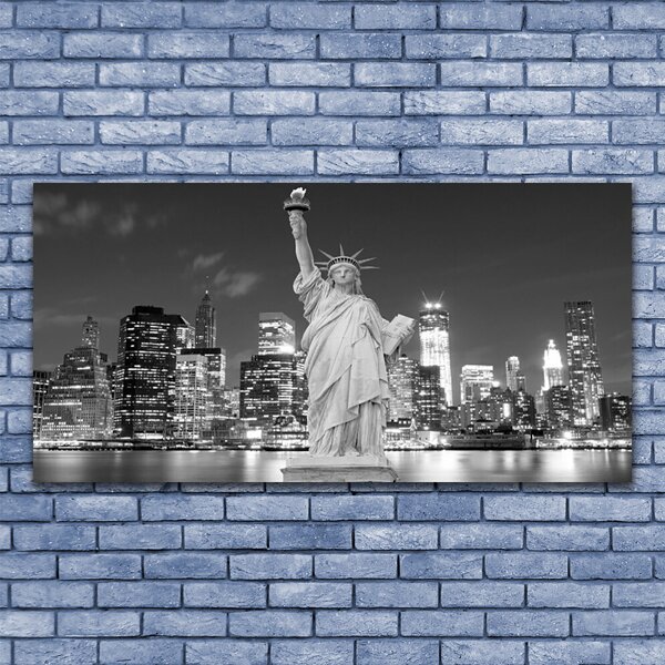Tablou pe panza canvas Statuia Libertății din New York Case Gray