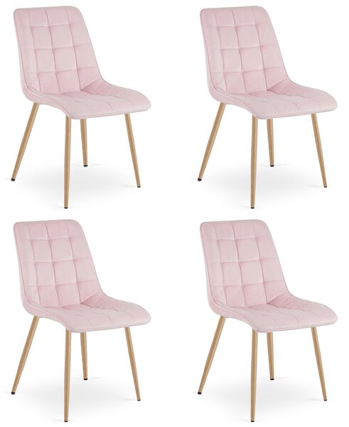 Scaun de masa SPLIT VELVET, roz deschis