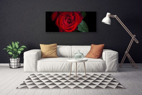 Tablou pe panza canvas Rose Floral Roșu Verde Negru