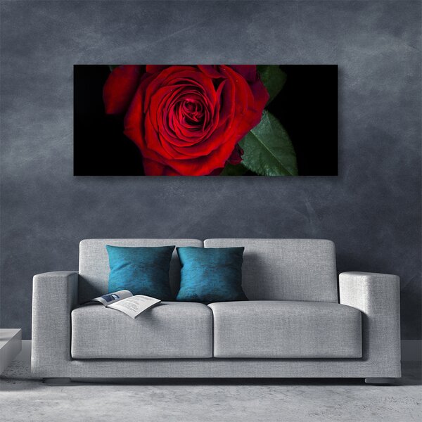 Tablou pe panza canvas Rose Floral Roșu Verde Negru