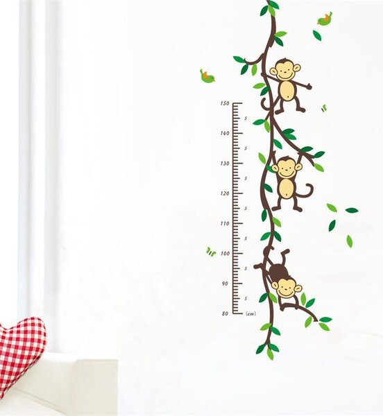 Autocolant de perete "Metru pentru copii - Maimuțe" 50x110 cm