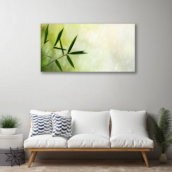 Tablou pe panza canvas Frunze de ploaie Floral Verde