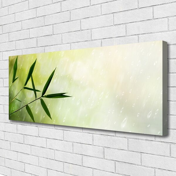 Tablou pe panza canvas Frunze de ploaie Floral Verde