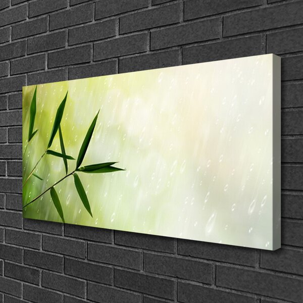 Tablou pe panza canvas Frunze de ploaie Floral Verde