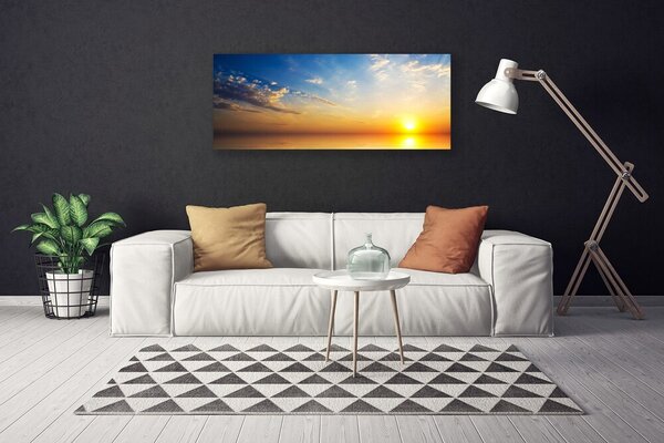 Tablou pe panza canvas Sunrise Sea Nori Peisaj Albastru Portocaliu