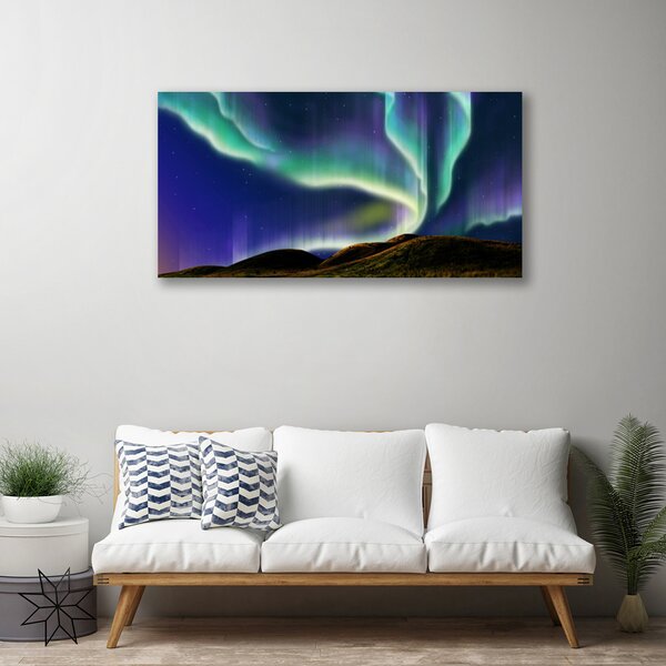 Tablou pe panza canvas Aurora Peisaj albastru