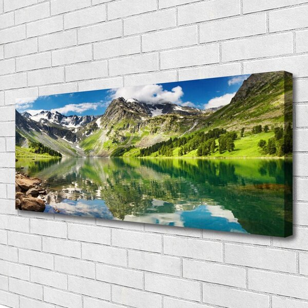 Tablou pe panza canvas Mountain Lake Peisaj verde albastru