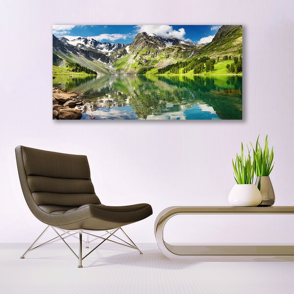 Tablou pe panza canvas Mountain Lake Peisaj verde albastru