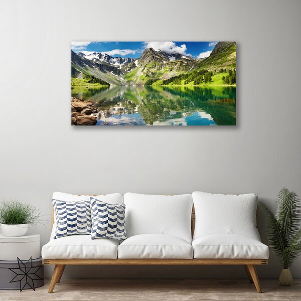 Tablou pe panza canvas Mountain Lake Peisaj verde albastru