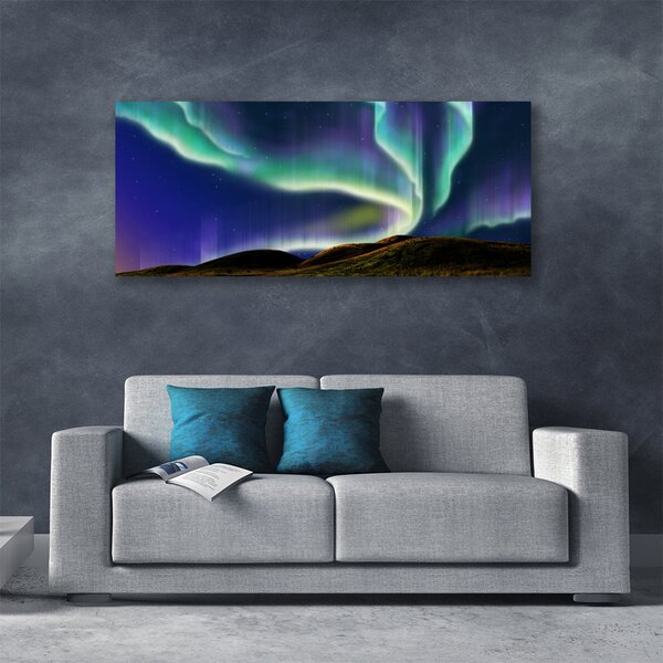 Tablou pe panza canvas Aurora Peisaj albastru