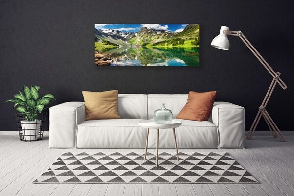 Tablou pe panza canvas Mountain Lake Peisaj verde albastru