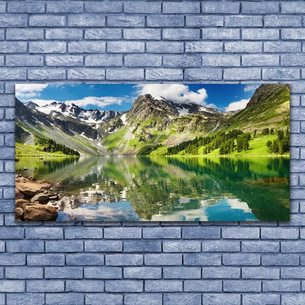 Tablou pe panza canvas Mountain Lake Peisaj verde albastru