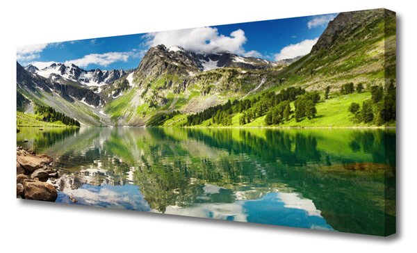 Tablou pe panza canvas Mountain Lake Peisaj verde albastru