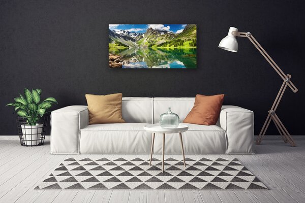 Tablou pe panza canvas Mountain Lake Peisaj verde albastru