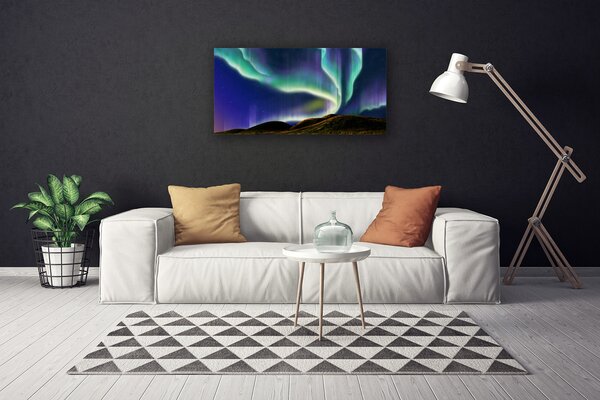Tablou pe panza canvas Aurora Peisaj albastru