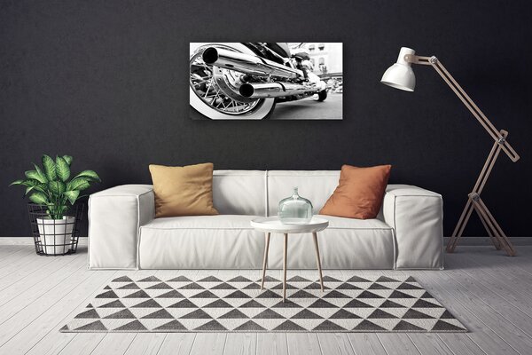 Tablou pe panza canvas Arta Motocicleta Gri Negru Alb