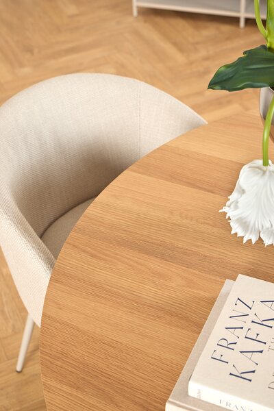 MAZZONI EXPORT CLARA Bej (material Basel 24)/picioare bej - SCAUN MODERN ADÂNC TAPIȚAT PENTRU SALON/LIVING/BIROU LOFT