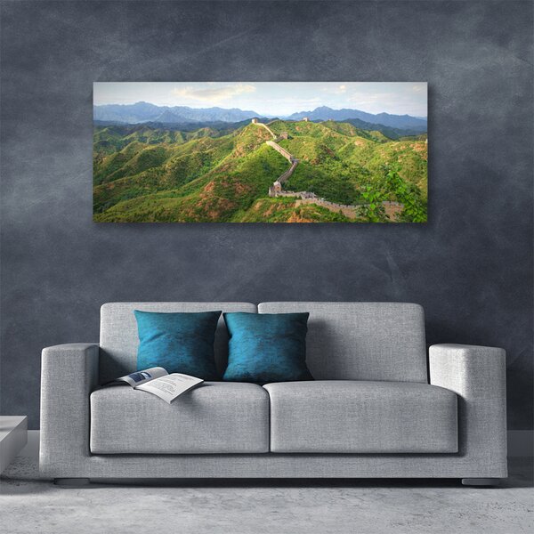 Tablou pe panza canvas Great Muntii perete Peisaj Verde Albastru Maro