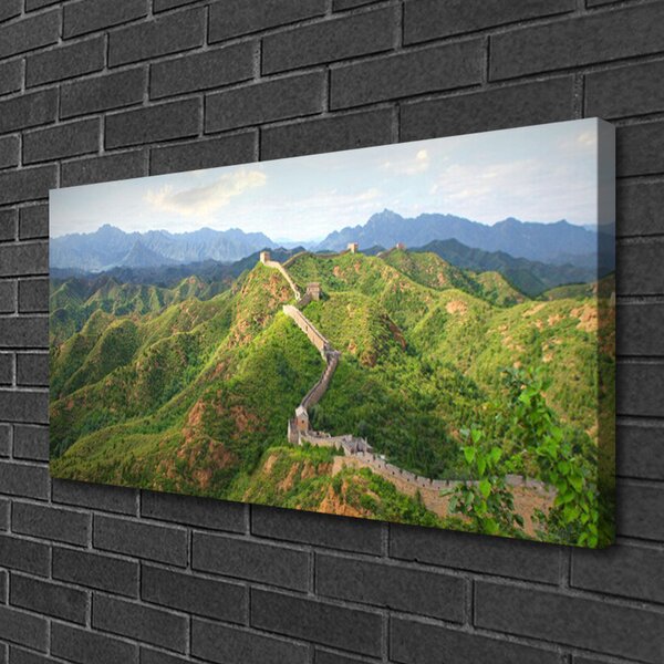 Tablou pe panza canvas Great Muntii perete Peisaj Verde Albastru Maro