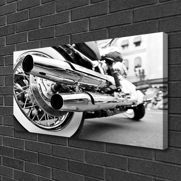 Tablou pe panza canvas Arta Motocicleta Gri Negru Alb