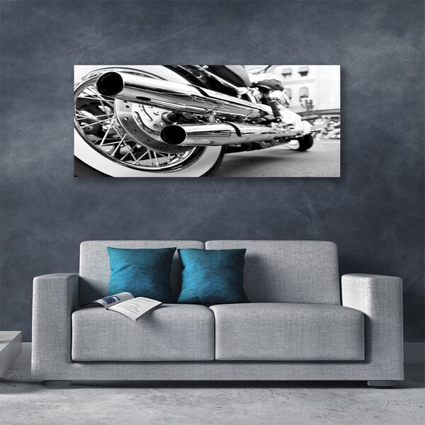 Tablou pe panza canvas Arta Motocicleta Gri Negru Alb