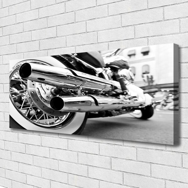 Tablou pe panza canvas Arta Motocicleta Gri Negru Alb