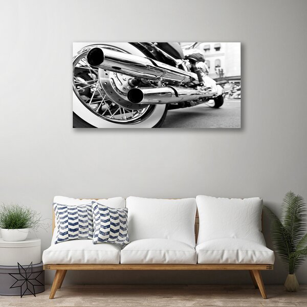 Tablou pe panza canvas Arta Motocicleta Gri Negru Alb