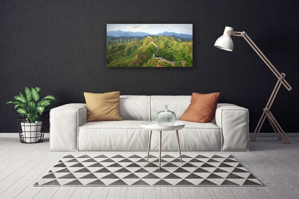 Tablou pe panza canvas Great Muntii perete Peisaj Verde Albastru Maro