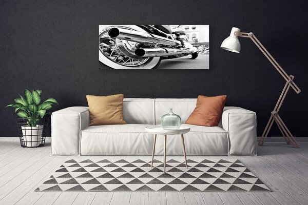 Tablou pe panza canvas Arta Motocicleta Gri Negru Alb