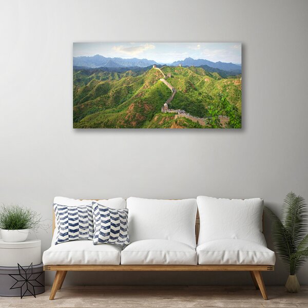 Tablou pe panza canvas Great Muntii perete Peisaj Verde Albastru Maro