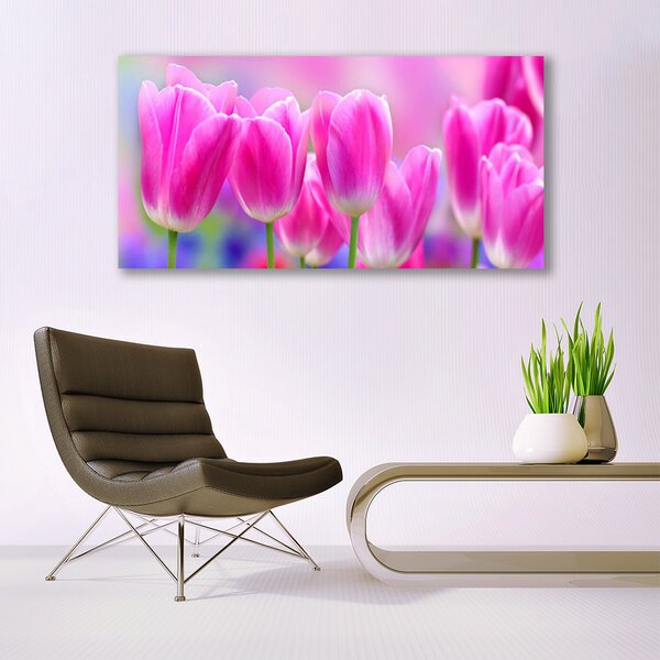 Tablou pe panza canvas Lalele roz Floral