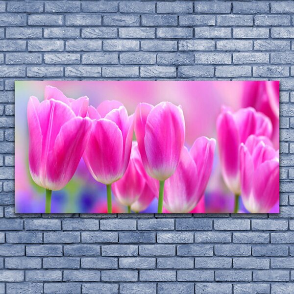 Tablou pe panza canvas Lalele roz Floral