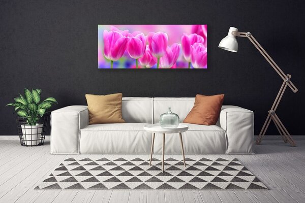 Tablou pe panza canvas Lalele roz Floral
