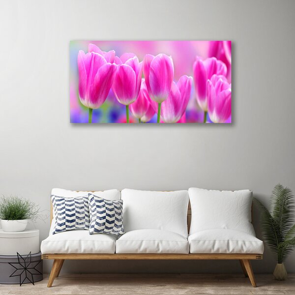 Tablou pe panza canvas Lalele roz Floral
