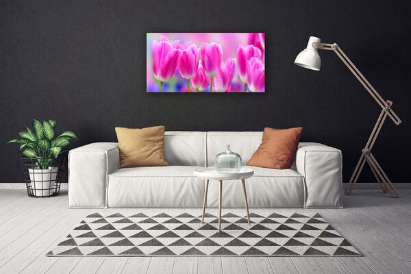 Tablou pe panza canvas Lalele roz Floral