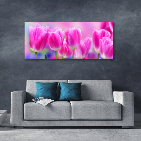 Tablou pe panza canvas Lalele roz Floral