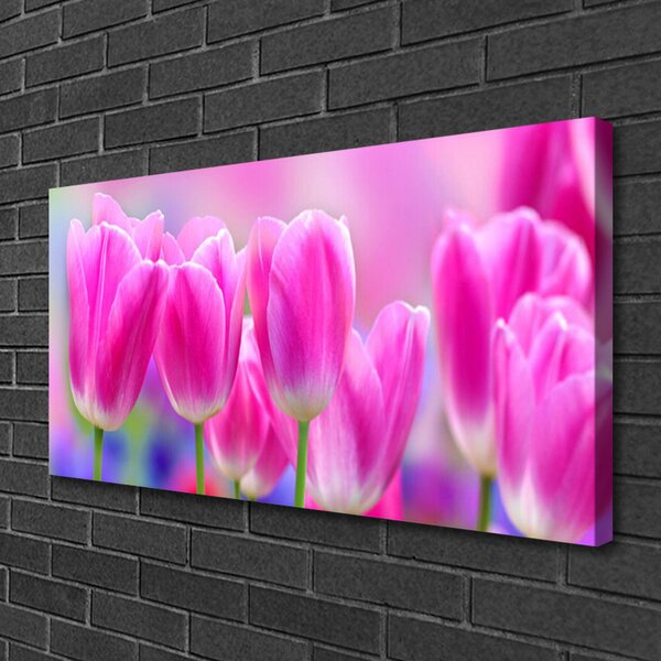Tablou pe panza canvas Lalele roz Floral