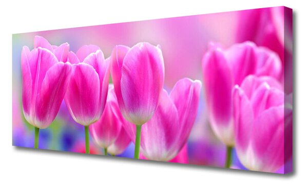 Tablou pe panza canvas Lalele roz Floral
