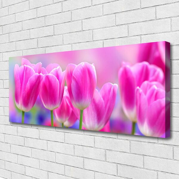 Tablou pe panza canvas Lalele roz Floral