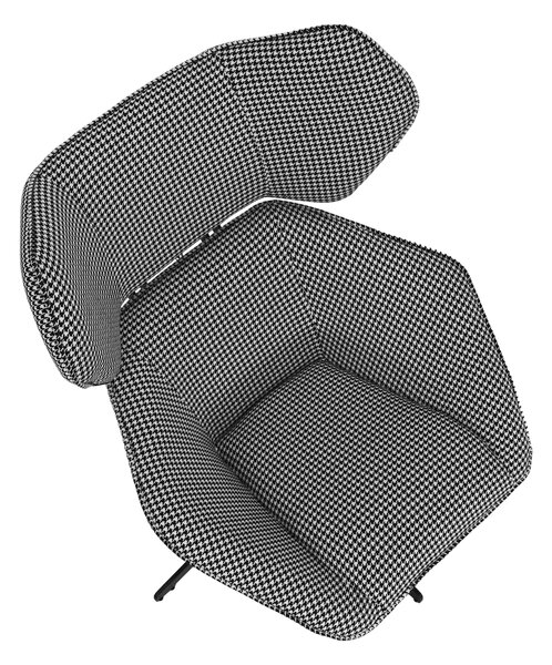 KONDELA Scaun pivotant de lux, cu model / negru, KAILAN