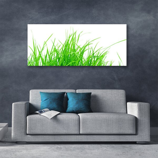 Tablou pe panza canvas Iarbă Floral Verde Alb