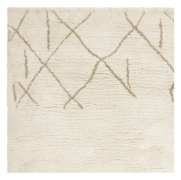 Covor crem lavabil, țesut manual din lână 120x170 cm Azera Crosshatch – Asiatic Carpets